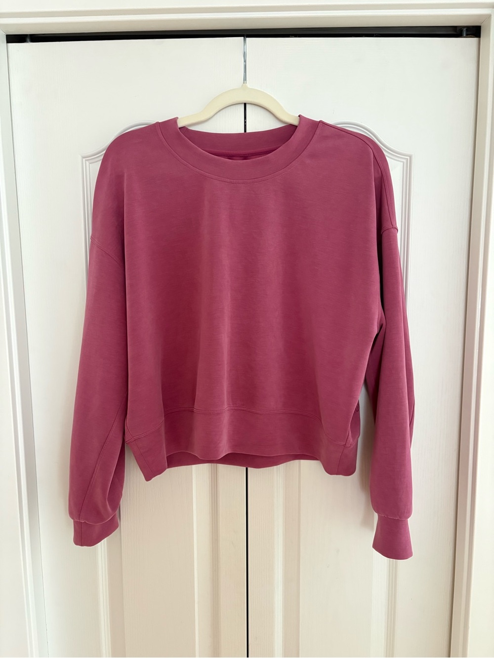 lululemon Softstreme Washed Mauve Cropped Crew Sweatshirt